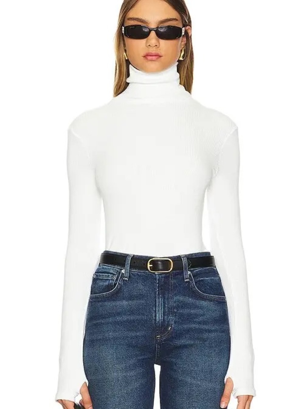 Enza Costa Knit Turtleneck in Winter White